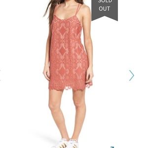 Strappy, lace, shift dress